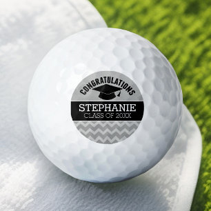 Pelotas De Golf Congratulations Graduate - Silver Black Graduation