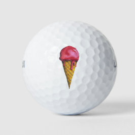 Pelotas De Golf Cono de helado de fresa