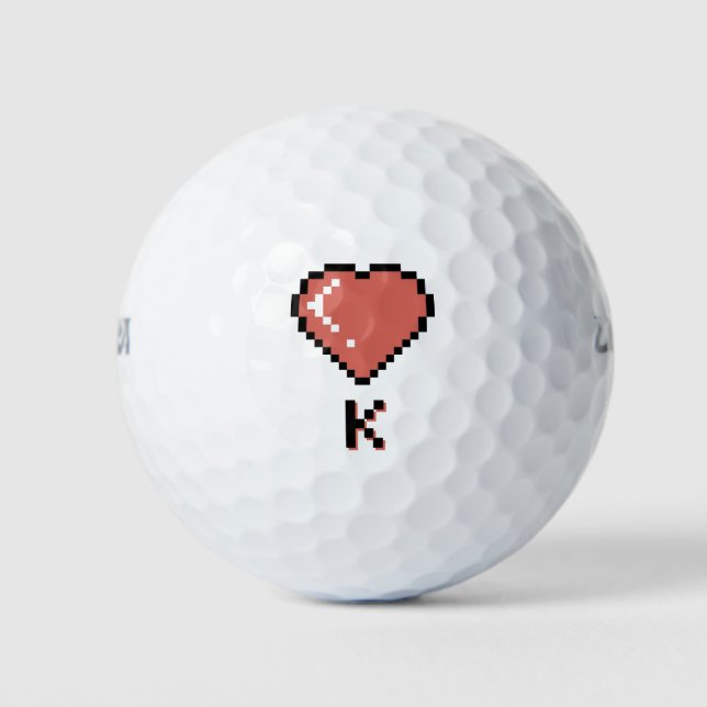 Pelotas De Golf contorno negro de Heart King (Anverso)
