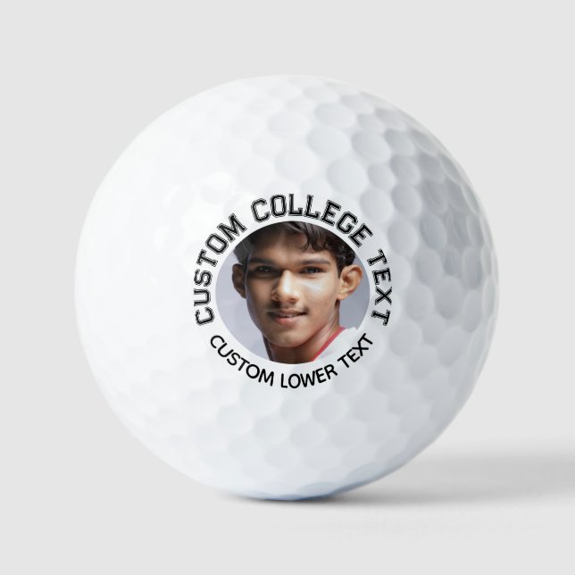 Pelotas De Golf Contorno personalizado Colegio Mensajes de texto P (Anverso)