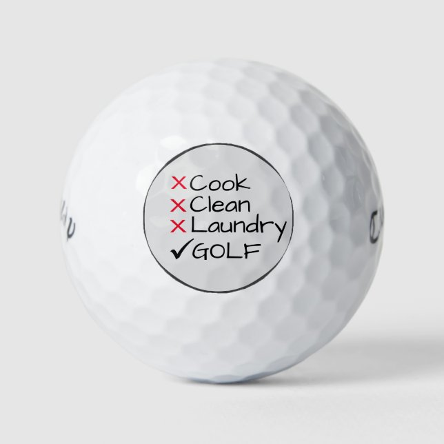 Pelotas De Golf Cook Clean Lavandería Humor de golf (Anverso)