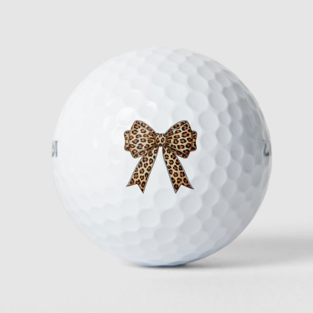 Pelotas De Golf Coquette Bow Leopard Cheetah Sublimation (Anverso)