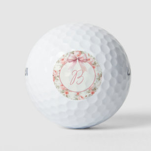 Pelotas De Golf Coquette Monogram Pink Bow