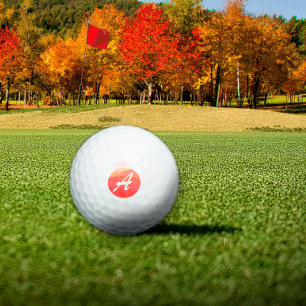 Pelotas De Golf Coral naranja monogramado inicial