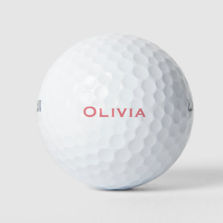 Pelotas De Golf Coral Pink Nombre personalizado