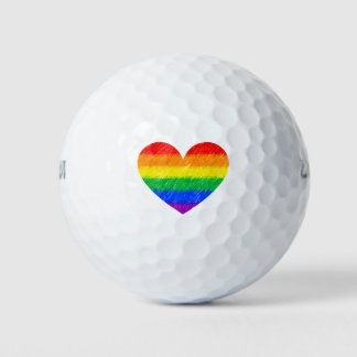 Pelotas De Golf Corazón arcoiris