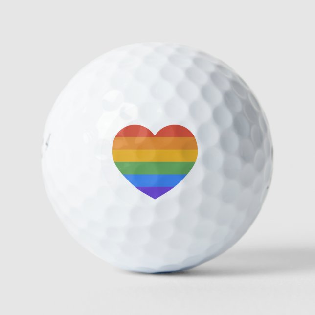 Pelotas De Golf Corazón arcoiris (Anverso)