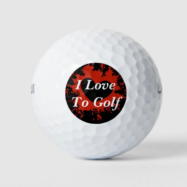 Pelotas De Golf Corazón con Salpicaduras de Pintura Roja (Anverso)