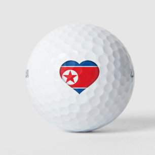 Pelotas De Golf Corazón de bandera de Corea del Norte