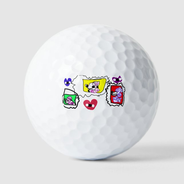 Pelotas De Golf Corazón de caniche  (Anverso)