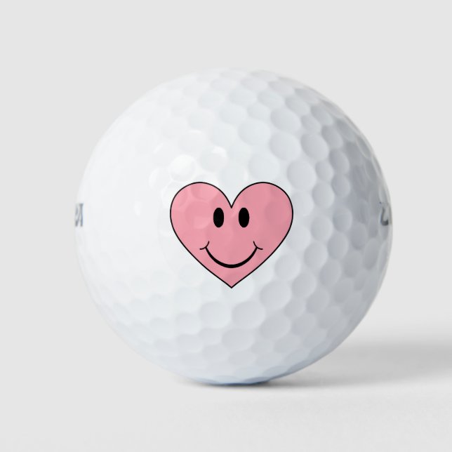 Pelotas De Golf Corazón de cara feliz (Anverso)