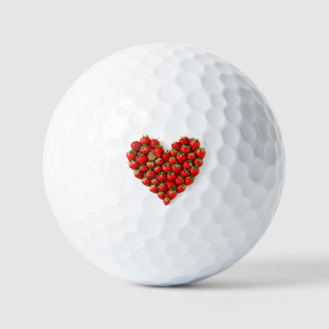 Pelotas De Golf Corazón de fresa (Anverso)