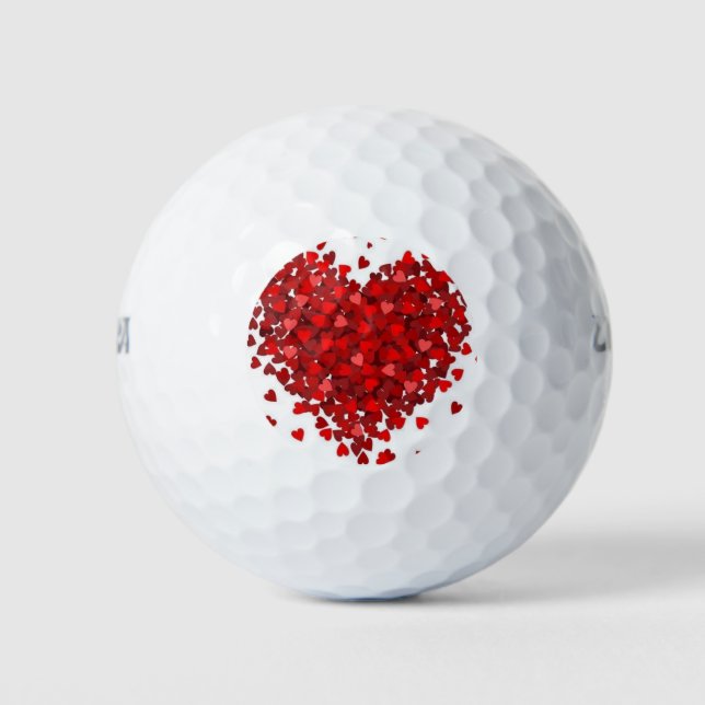 PELOTAS DE GOLF **CORAZÓN DE LOS PETALES ROSAS*** (Anverso)