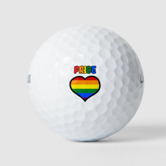 Pelotas De Golf Corazón del orgullo LGBT+ arcoiris
