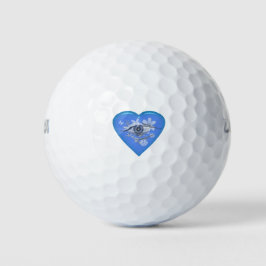 Pelotas De Golf Corazón Floral del Ojo Místico