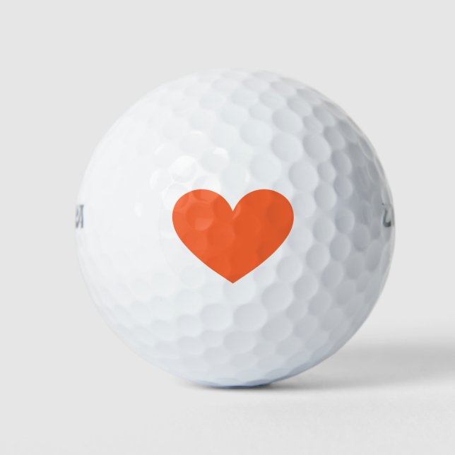 Pelotas De Golf Corazón naranja (Anverso)
