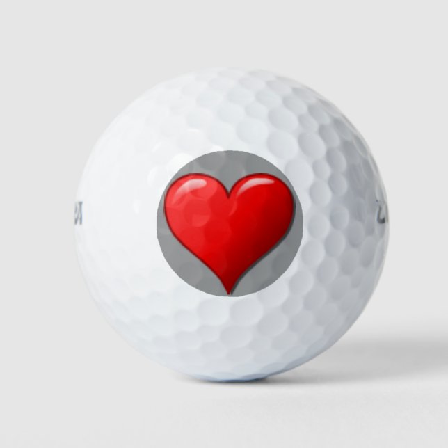 Pelotas De Golf Corazón para el golf (Anverso)