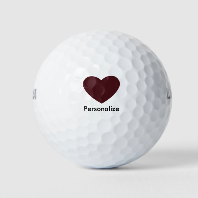 Pelotas De Golf Corazón Rojo (Anverso)