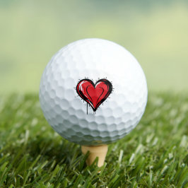 Pelotas De Golf Corazón Rojo -