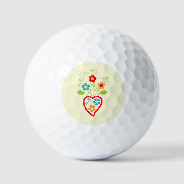Pelotas De Golf Corazón romántico folclórico de Portugal (Anverso)