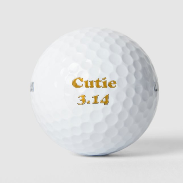 Pelotas De Golf Corazón Rosa Cutie 3.14 Pi Day (Anverso)