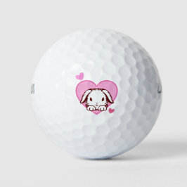 Pelotas De Golf Corazón rosa dulce conejito