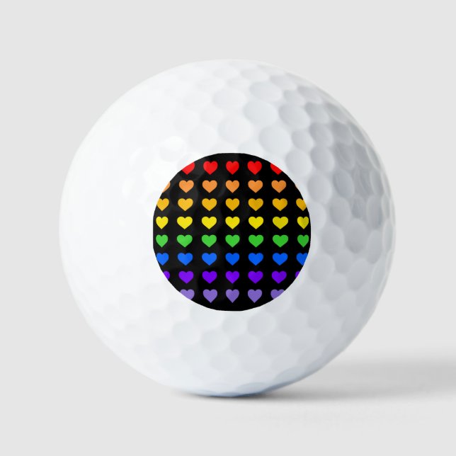 Pelotas De Golf Corazones arcoiris (Anverso)