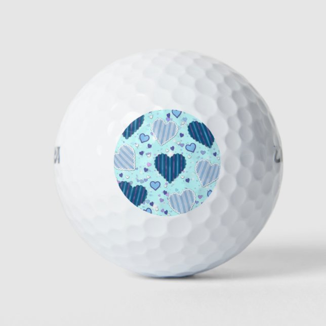 Pelotas De Golf Corazones azul y púrpura (Anverso)