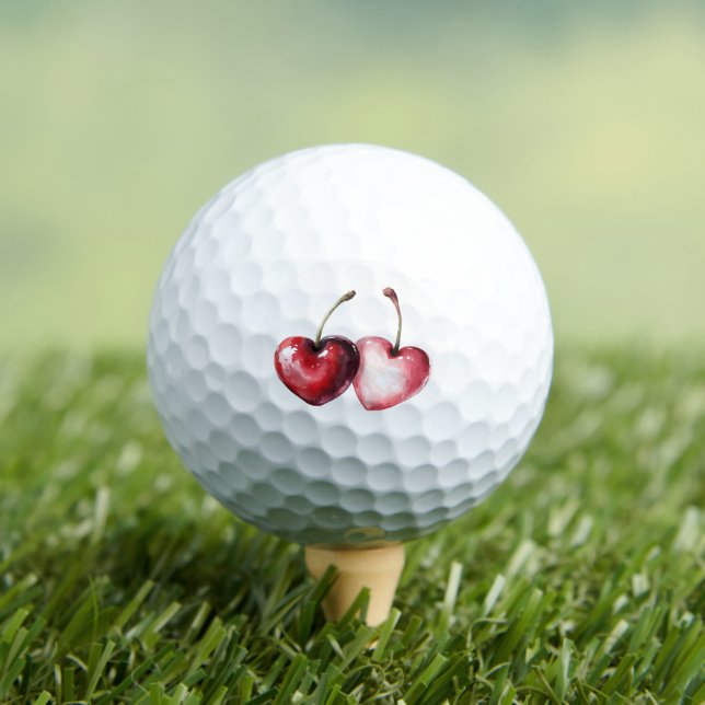 Pelotas De Golf Corazones de Cereza Rojos (Camiseta in situ)