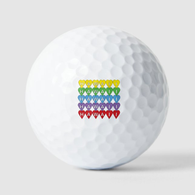 Pelotas De Golf Corazones del arco iris de Hawái (Anverso)