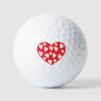 Pelotas De Golf Corazones Rojos Con Corazones Pequeños