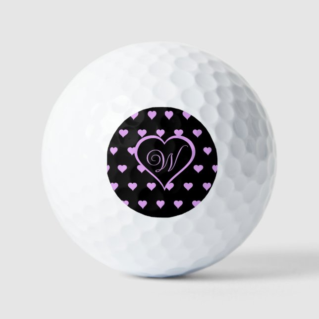 Pelotas De Golf Corazones rosados divertidos y divertidos personal (Anverso)