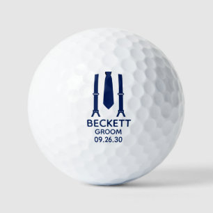 Pelotas De Golf Corbata Azul del Novio