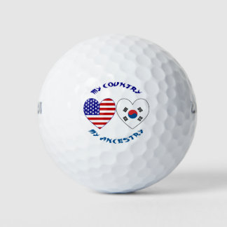 Pelotas De Golf Corea del Sur y EE. UU. Corazones Mi País Mi Ascen
