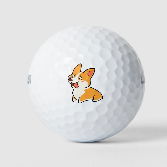Pelotas De Golf Corgi feliz (Anverso)