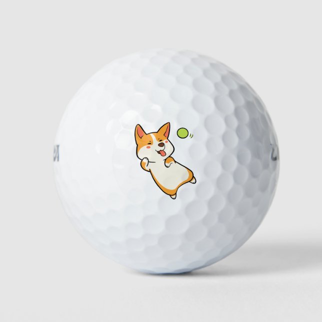 Pelotas De Golf Corgi Jugando Ball (Anverso)