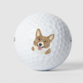 Pelotas De Golf Corgi rojo y blanco