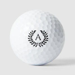 Pelotas De Golf Corona de laurel decorativa con monograma personal