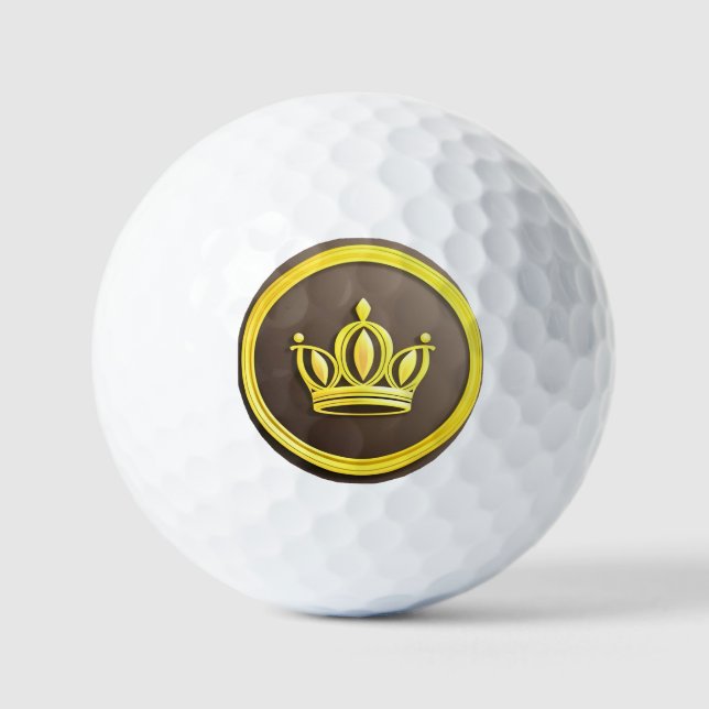 Pelotas De Golf Corona Dorada Elegante (Anverso)