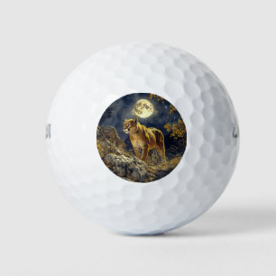 Pelotas De Golf Cougar en el arte de la vida salvaje a la luz de l