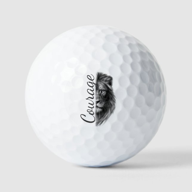 Pelotas De Golf Courage Lion Artistic Minimal- (Anverso)