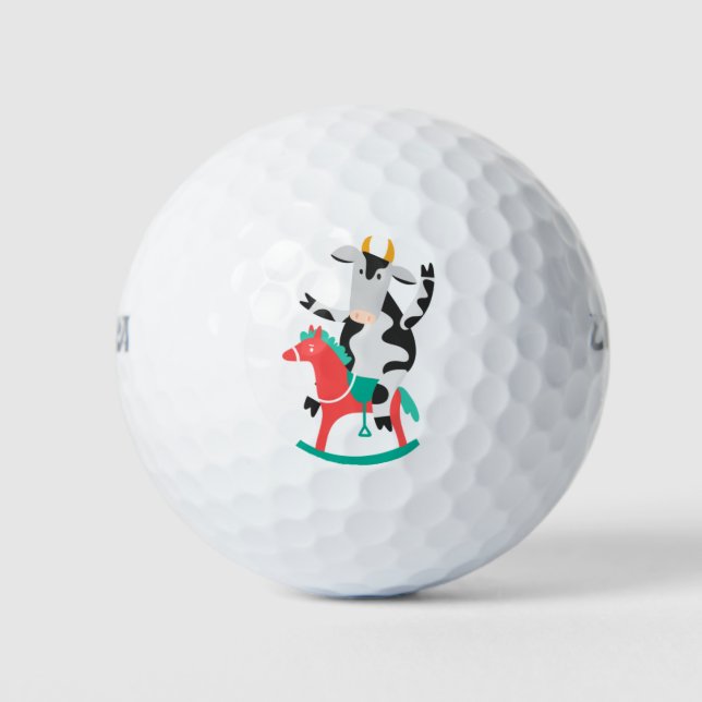 Pelotas De Golf Cow Rocking Horse (Anverso)