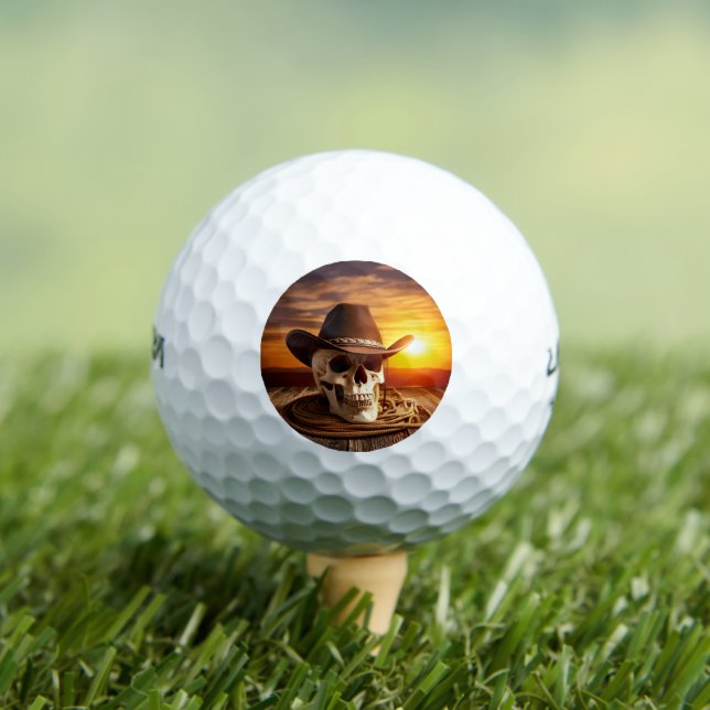 Pelotas De Golf Cowboy Skull con Lasso (Camiseta in situ)