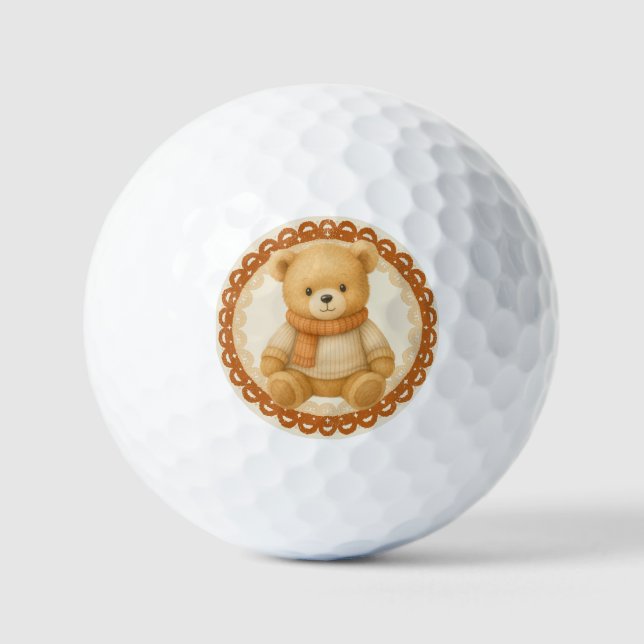 Pelotas De Golf Cozy Fall Baby Shower | Neutral Cream & orange (Anverso)