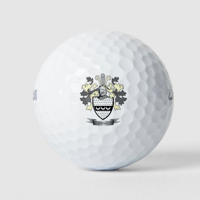 Pelotas De Golf Craig Family Crest Coat of Arms (Anverso)