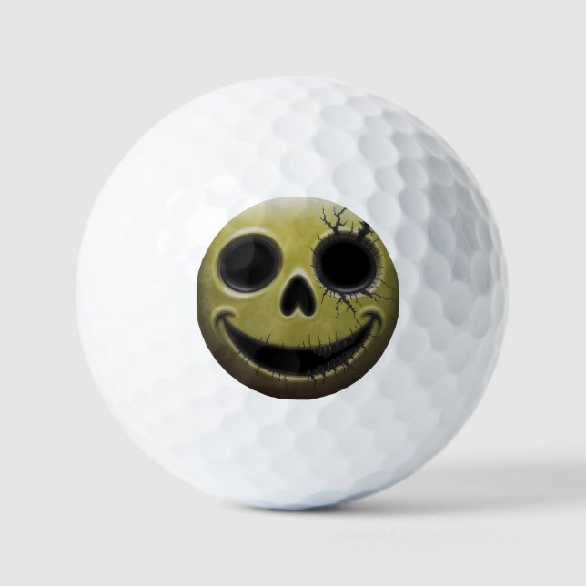 Pelotas De Golf Cráneo sonriente resquebrajado (Anverso)