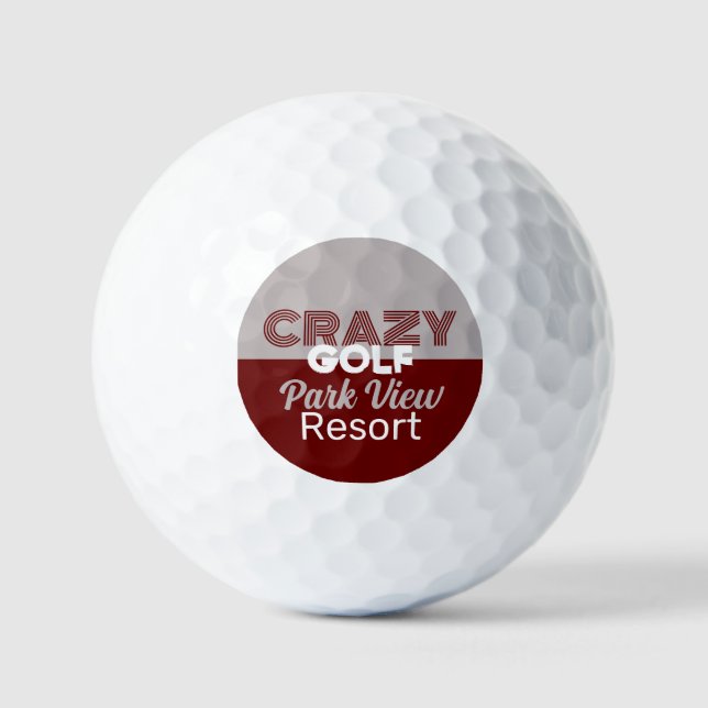 Pelotas De Golf Crazy Golf Slogan, Mini Campo de Golf (Anverso)