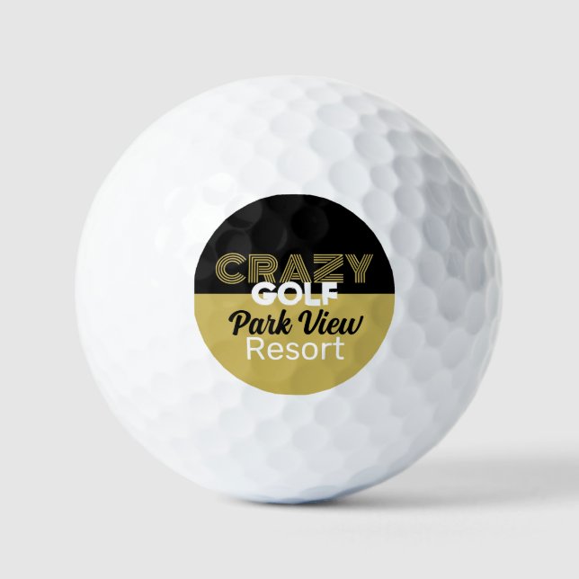 Pelotas De Golf Crazy Golf Slogan, Mini Campo de Golf (Anverso)
