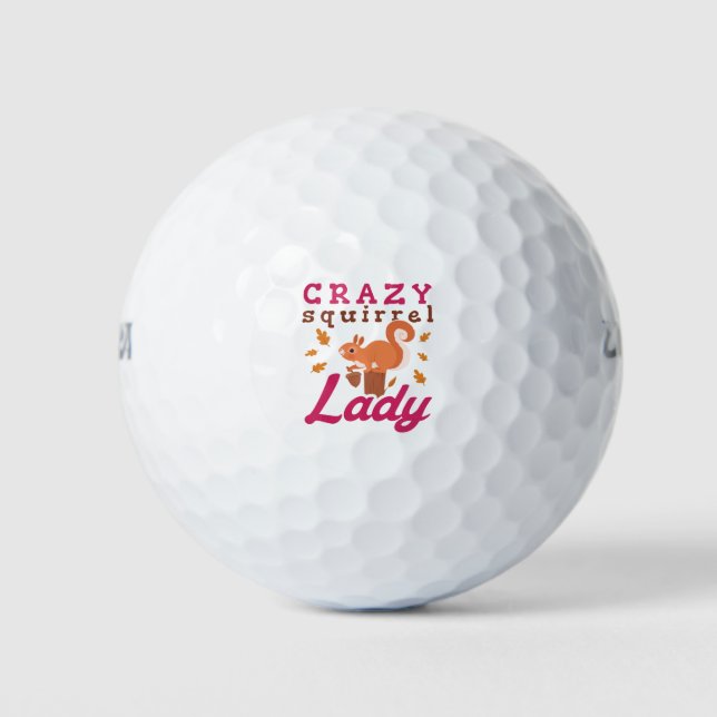 Pelotas De Golf Crazy Squirrel Lady (Anverso)