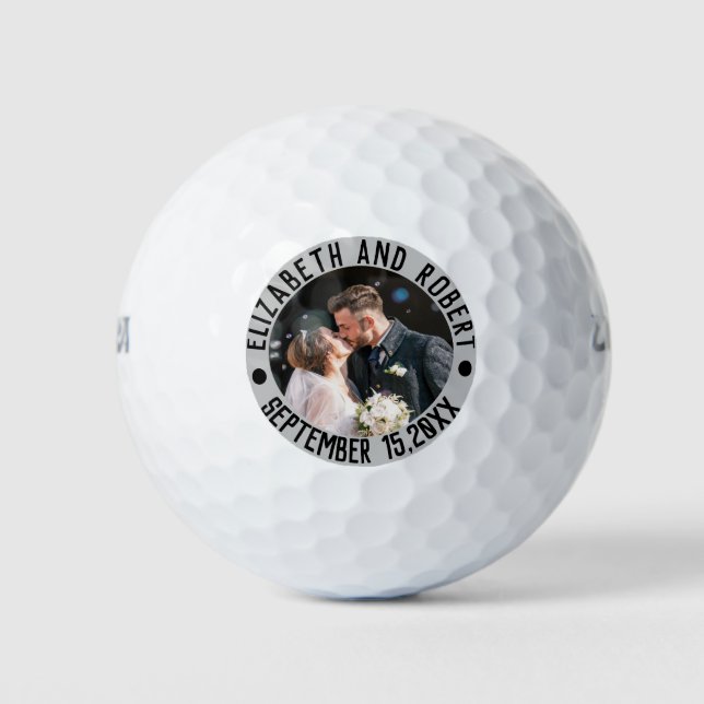 Pelotas De Golf Crea tu propio Boda de fotos favorito (Anverso)